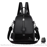 Sac à dos noir en simili cuir Sac à dos noir en simili cuir - Sac Roche ™